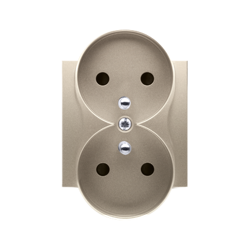 Simon 54 Premium auriu DGZ2MZP/44 Capac de priză dublă cu protecție pentru RAME PREMIUM auriu mat