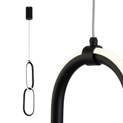 Lampă suspendată SANTANA LED 12W 700lm 4000K IP20 neagră | HOROZ