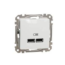 Priză pentru încărcare USB A+A 2 alb USB tip A 12 W 2.1 A IP20 SDD111401 Sedna Design Schneider electric