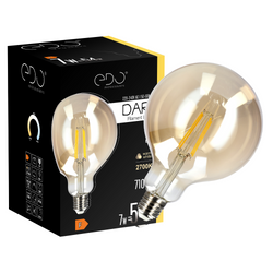 DARI LED Filament decorativ bec decorativ 7W, E27, 2700K, 710lm, 230V, GOLD, G125, EDO777636 EDO Solutions