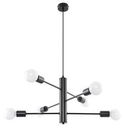 Pendul DUOMO 6, 6 x E27, negru, SOLLUX, SL.0305