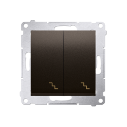 Simon 54 Premium Întrerupător cap scară maro mat dublu (modular) terminale cu șurub, DW6/2.01/46