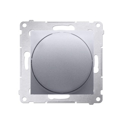 Simon 54 Premium Variator de tensiune argintiu cu LED-uri,buton apăsare-rotire, monopolar, DS9L.01/43