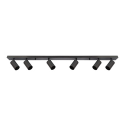 MALGA 6 Black Spot negru, corp de iluminat cu bandă montat la suprafață 6xGU10 negru EDO777351 Edo Solutions