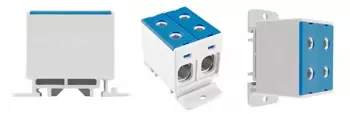 Conector de diviziune ZGX 2x50 cu 1 șină, 4 găuri, 50MM2 ZGX 2x50 DIVISION CONNECTOR BLUE