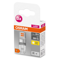 Set 3x Becuri LED BASE PIN G9 20 1,9W 2700K 200lm Osram
