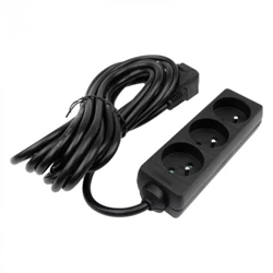 Cablu prelungitor 3 prize 5m împământat 3x1.5mm2 negru Eco Light