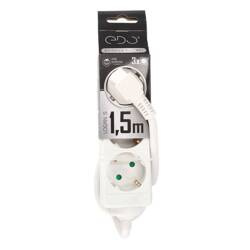 LOGAN S Cablu de prelungire Schuko de uz casnic alb cu 3 pliuri 1,5m EDO777565