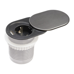 Priză încorporată pentru mobilier 1x230V tip SCHUKO, 1xUSB A Plastrol W-72012