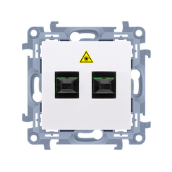 Priză fibră optică dublă (modul) albă Simon 10