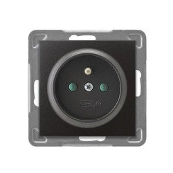 Priză unică cu împământare cu obturatoare de circuit de curent antracit Ospel Impresja GP-1YZP/m/50