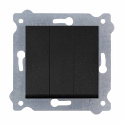 Comutator triplu negru metalizat 213/14E EXEN