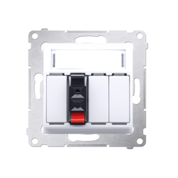 Simon 54 Premium Priză albă pentru difuzor, 1 cale cu câmp de descriere (modulară) DGL31.01/11