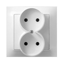 Priză dublă albă Ospel Impresja GP-2Y/00