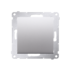 Simon 54 Premium Întrerupător cu revenire NO, simplu, argintiu, fără pictogramă, conector rapid, DP1.01/43