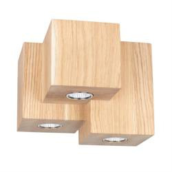 Lampă de plafon pătrată Wooddream, inclusiv. 3xLED GU10 5W Stejar uns cu ulei