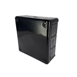 Cutie de conexiune aplicată 118x118x46mm IP55 12 intrări presetupe din cauciuc neagră VP-51 EDO777932 EDO Technic
