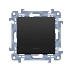 Intrerupător cap-scara cu iluminare LED fără pictogramă (modul) 10AX 250V negru mat Simon 10