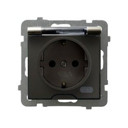 Priză rezistentă la stropire împământare schuko IP44 capac transparent As GPH-1GS/m/45/d