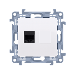 Priză rețea RJ45 categorie 6 ecranată (modul) albă Simon 10