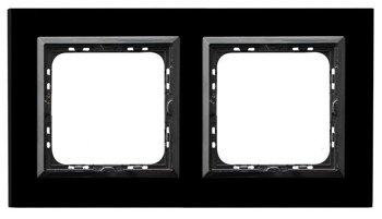 Ramă dublă  sticlă neagră Ospel Sonata R-2RGC/32/25