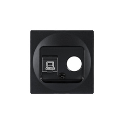 Capac priză SAT + RJ45 negru, seria ViP ViPlast