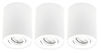 Zestaw 3x punktowa oprawa sufitowa natynkowa tuba okrągła białe GU10