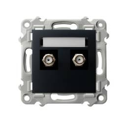 Priză de tip F pentru antenă dublă SZAFIR Black Ospel