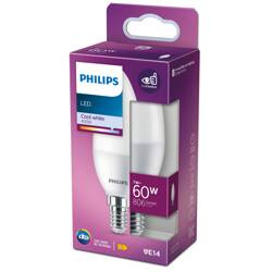 Bec LED E14 7W =60W 4000K neutru 806lm lumânare B38 Philips