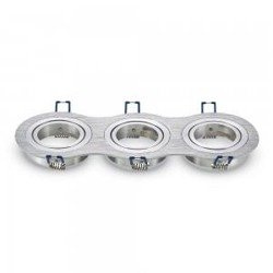 Corp de iluminat cu halogen încastrat 3xGU10 oțel periat rotund V-TAC