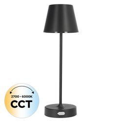 Lampa de masă NELI 2,7W LED, CCT, neagră cu acumulator, 2200mAh, IP54, 200lm, 33cm EDO777718 EDO Solutions