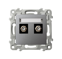 Priză de tip F pentru antenă dublă SZAFIR gri Ospel