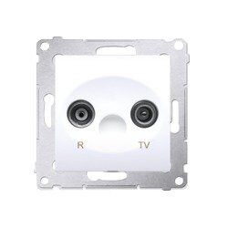 Simon 54 Premium Priză albă de antenă R-TV terminală cu separare (moduară), DAK.01/11