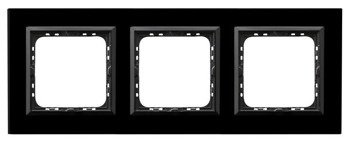Ramă triplă  sticlă neagră Ospel Sonata R-3RGC/32/25