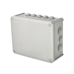 Doză de derivare etanșă aplicată cu presetupe, capac cu șurub, 240x190x95mm, IP66, gri, EDO777774, EDO Technic