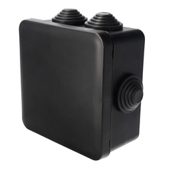 Cutie ermetică aplicată cu presetupe, închidere prin clic, 109x109x57mm, IP55, neagră, EDO777829, EDO Technic