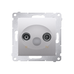 Simon 54 Premium Priză argintie de antenă R-TV terminală cu separare (moduară), DAK.01/43