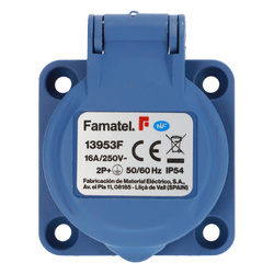 Placă de priză 1F 16A 3P 230V IP54 FME 13953F Famatel
