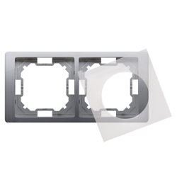 Ramka 2-krotna Neos do wersji bryzgoszczelnej IP44 z kompletem uszczelek stal inox Simon Basic BMRC2B/21