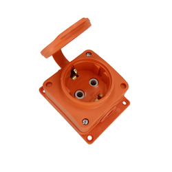 Priză din cauciuc simplă Schuko IP54 portocalie | 221.000.101 | HOROZ