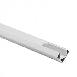 R02 profil de colț alb + difuzor de strălucire 2m - Set: profil, difuzor, capace de capăt