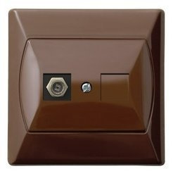 Priză pentru antenă, maro, tip F Ospel Akcent GPA-1A/F24