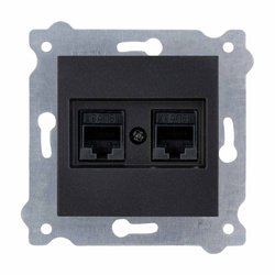 Priză dublă pentru computer cat.6 Negru metalizat 254/14E EXEN