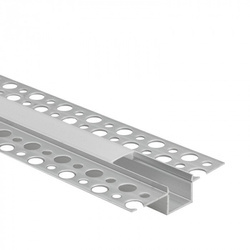 Profil GP01 încastrat anodizat + abajur lăptos 1m - Set: profil, abajur, capete