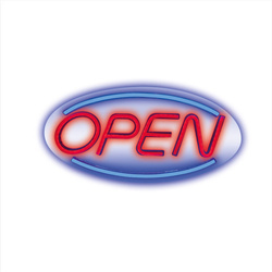 Neon PLEXI LED OPEN lampă de perete albastru roșu FPNE04X T-00471 PLASTROL