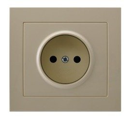 Priză unică bej Ospel Kier GP-1W/01