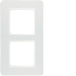 Q.7 Ramka 2-krotna, biały aksamit, lakierowana, Berker, 10126189