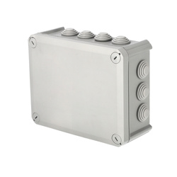Doză de derivare etanșă aplicată cu presetupe, capac cu șurub, 190x150x75mm, IP66, gri, EDO777773, EDO Technic