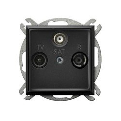 Priză de terminal RTV-SAT negru metalic Ospel Aria GPA-US/m/33