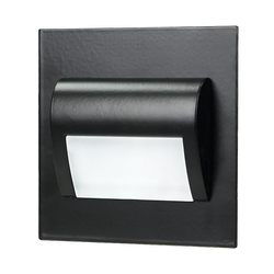 DRACO LED NEW NEW 1.5W, corp de iluminat pentru scări încastrat, 12VDC, 30lm, 6000K, negru, instalare inovatoare